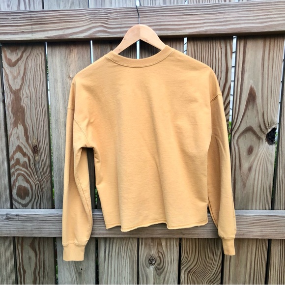 Zoe + Liv Let The Universe Guide You Butterfly Yellow Cropped Sweatshirt - Picture 5 of 6